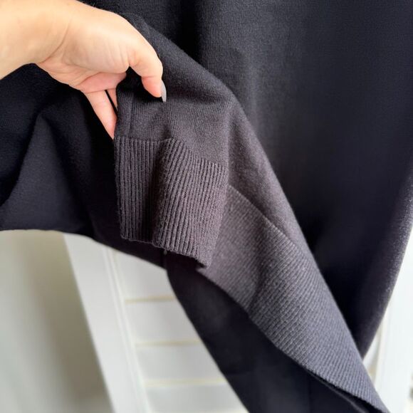 Zara Quarter Zip Maxi Sweater Dress with Ribbed Knit Trim in Black size Small - Picture 10 of 13